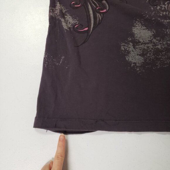 Women's Black and Pink Graphic Top - Picture 3 of 11